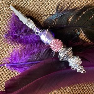 Purple Bling Wire Wrapped Roach Clip/ Credit Card Clip / Long Nail Helper